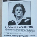 El cartel en la casa de Rita Barberá: “Desaparecida señora mayor en Valencia, puede estar desorientada por el caloret