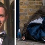 Un estudiante es grabado quemando un billete de 20 libras delante de un mendigo [ENG]