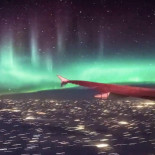 Auroras boreales a bordo de un avión