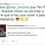 La Fundación Franco al diputado que recordó el "No pasarán" en el Congreso: "Si hay que volver a pasar ¡Pasaremos!"