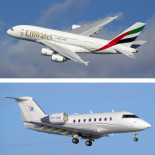 Un Jet Ejecutivo es absorbido por la estela de un A380 y volteado en pleno vuelo [ENG]