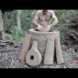 Tecnología primitiva: Horno y cerámica con arcilla de un nido de termitas