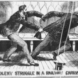 La creencia durante la época victoriana de que un viaje en tren podía provocar la locura instantánea (eng)