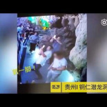 Turista chino arranca de varias patadas una estalagmita de decenas de millones de años