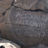 Graban un corazón con nombres en un yacimiento prehispánico de Gran Canaria