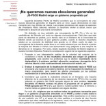Izquierda Socialista, una corriente del PSOE, exige un Gobierno de coalición para no repetir elecciones