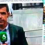 Pillada a José Yelamo (La Sexta) simulando que le molestan en la Diada