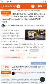 Hay un artículo en portada desde el día tres