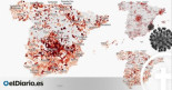 El primer mapa de mortalidad por COVID en cada municipio muestra el fuerte impacto de la pandemia en España