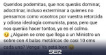 Alejandro Morant: "¿Alguien se cree que llegue a un ministro un sobre con cuatro balas de diez centímetros?"