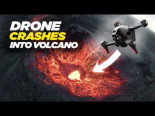 Dron estrellándose a lo kamikaze sobre el volcán islandés Fagradalsfjall