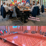 Arriba: Cumbre del G7, 9 personas. Abajo: Cumbre del Caspio, 5 personas