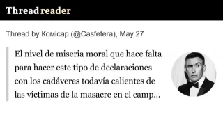 El nivel de miseria moral que hace falta para hacer este tipo de declaraciones con los cadáveres todavía calientes de las víctimas de la masacre de Rafah es difícilmente cuantificable