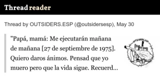 "Papá, mamá: Me ejecutarán mañana de mañana..." [27 de septiembre de 1975]
