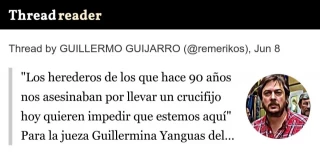 "Los herederos de los que hace 90 años nos asesinaban por llevar un crucifijo hoy quieren impedir que estemos aquí"