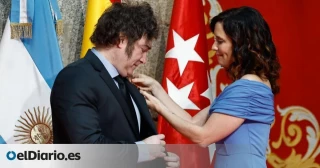 Ayuso y Milei convierten su 'acto institucional' en un mitin contra el Gobierno