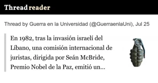 Informe de expertos sobre la actuación de Israel en la guerra del Líbano [HILO]