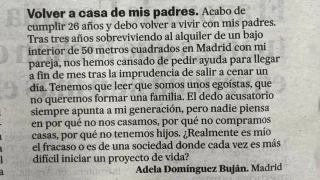 "¿Realmente es mío el fracaso?": la carta a la directora de 'El País' que denuncia el problema de los jóvenes para emanciparse