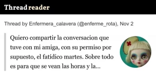 Quiero compartir la conversacion que tuve con mi amiga, con su permiso por supuesto, el fatídico martes