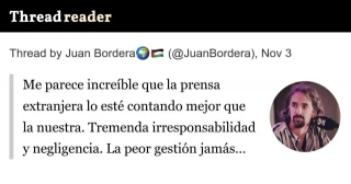 Me parece increíble que la prensa extranjera lo esté contando mejor que la nuestra