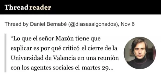 “Lo que el señor Mazón tiene que explicar es por qué criticó el cierre de la Universidad de Valencia en una reunión con los agentes sociales el martes 29 por la mañana"