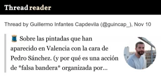 Sobre las pintadas que han aparecido en Valencia con la cara de Pedro Sánchez.  (y por qué es una acción de *falsa bandera* organizada por grupos de ultraderecha)