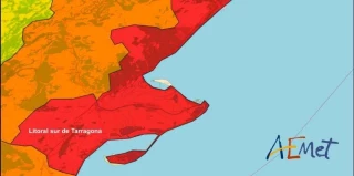 AEMET activa el aviso rojo en el litoral de Tarragona por la DANA