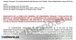 La Confederación lanzó un ultimátum al Gobierno de Mazón en junio para aprobar parte del proyecto del barranco del Poyo