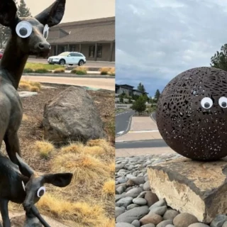 Un ayuntamiento pide a sus vecinos que dejen de poner ojos saltones a las estatuas