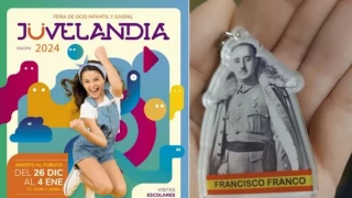 Regalan llaveros de Franco a alumnos de primaria en una de las tómbolas de Juvelandia