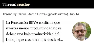 La Fundación BBVA confirma que nuestra menor productividad se debe a una baja productividad del capital