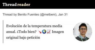 La evolución de la temperatura media anual desde 1850 hasta 2024