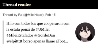 Hilo con todos los que cooperaron con la estafa ponzi de @JMilei