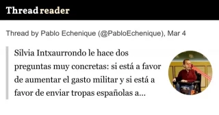 Silvia Intxaurrondo a Yolanda Díaz, dos preguntas muy concretas: si está a favor de aumentar el gasto militar y si está a favor de enviar tropas españolas a Ucrania