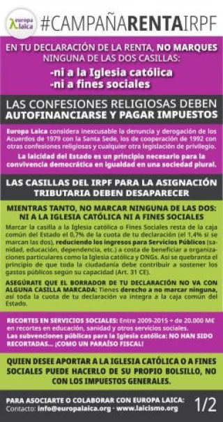 En el IRPF mejor no marcar ninguna de las dos casillas