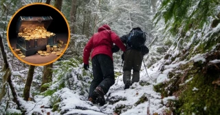 Unos excursionistas encuentran una caja de hierro y una lata de aluminio en la montaña y al abrirla contiene 600 monedas de oro de 1808