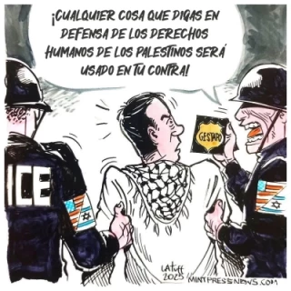 ¡Cualquier cosa que digas en defensa de los derechos humanos de los palestinos será usado en tu contra!