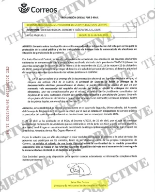 Titular de The Objective: Un 'email' a la Junta Electoral demuestra que Leire Díez intervino en el voto por correo...