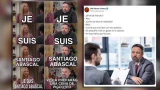 Santiago Abascal se arranca con el francés y los tuiteros no perdonan: "Una cena de pigcoteo"