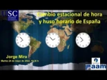 Cambio estacional de hora y huso horario de España