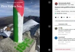 Pintan con la bandera de Palestina el vértice geodésico del Veleta (Sierra Nevada)