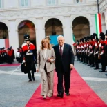 Mahmoud Abbas, jefe de la Autoridad Nacional Palestina, con Giorgia Meloni: "pleno acuerdo sobre plan de paz"