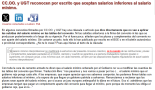 Laboro: CC.OO y UGT no incluyen los complementos de convenio en el SMI con el Gobierno
