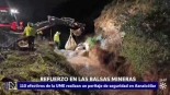 La UME instala un muro de contención en la mina de Aznalcóllar para evitar el arrastre de pirita al embalse