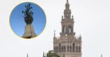 Acordonan la Plaza Virgen de los Reyes tras caerse una azucena de la Giralda