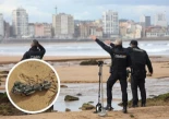 Amplio despliegue en Gijón por la aparición de un obús en la Ería del Piles