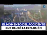 Cámaras captan momento exacto de accidente y explosión de camión con gas que se volcó en Santiago de Chile