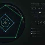 Un reloj geométrico que marca la hora en polígonos, sin números ni agujas