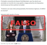 No, Zohran Mamdani no declaró en bancarrota Nueva York ni pidió ayuda a Donald Trump