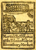 Anuncio del siglo XVIII de tabaco de Virginia Eng]